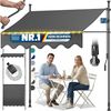 KESSER® Klemmmarkise mit Handkurbel & LED Lichterkette, ohne Bohren, UV-beständig, höhenverstellbar, wasserabweisend, Anthrazit, 150 cm Bild 2