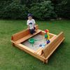Promadino 'Donald' Sandkasten mit klappbarer Abdeckung, Holz honigbraun, 140 x 140 x 24 cm Bild 3