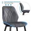 Yaheetech 2er Set Esszimmerstühle mit hoher Rückenlehne, bis 136 kg, Stoff Dunkelgrau, 44 x 58,5 x 82 cm Bild 5