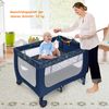 COSTWAY 2 in 1 Reisebett & Laufstall klappbar, 120x60 cm Kinderbett, 2 Ebenen Babybett mit Matratze und Tragetasche (Blau) Bild 3