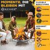 KESSER® Feuerschale mit 2,5 mm Stahldicke Feuerkorb aus Edelstahl / Stahl inklusive 42cm Feuerhaken aus Gusseisen, Wasserablauf & 2 stabile Griffe für Holz & Kohle Feuerstelle für Garten & Terrasse Ø 70 cm, Edelstahl Bild 4