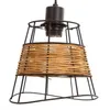 Nino Leuchten Pendelleuchte, 3-flammig, Metallgitter, Rattan Bild 5
