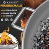 KESSER® Feuerschale mit 2,5 mm Stahldicke Feuerkorb aus Edelstahl / Stahl inklusive 42cm Feuerhaken aus Gusseisen, Wasserablauf & 2 stabile Griffe für Holz & Kohle Feuerstelle für Garten & Terrasse Ø 70 cm, Edelstahl Bild 2