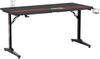 Devoko Gaiming Tisch 140x60 cm Gaming Schreibtisch Gamer Computertisch Ergonomischer PC Schreibtisch mit Getränkehalter und Kopfhörerhalter T-förmiger (Schwarz) Bild 4