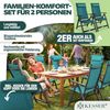 KESSER® Gartenstuhl Hochlehner mit Armlehnen | Aluminium Klappstuhl inkl. Kopfkissen Campingstuhl 7-Fach Verstellbar Rückenlehne | Atmungsaktiv & Wetterfest | Klappbar & Anti-Rutsch 2 Stück, Petrol Grün Bild 3