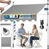 KESSER® Klemmmarkise mit Handkurbel & LED Lichterkette | Balkonmarkise ohne Bohren | Markise UV-beständig höhenverstellbar & wasserabweisend | Sonnenschutz für Balkon Terrasse & Garten Grau, 300cm Bild 2