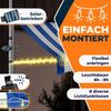 KESSER® Klemmmarkise mit Handkurbel & LED Lichterkette | Balkonmarkise ohne Bohren | Markise UV-beständig höhenverstellbar & wasserabweisend | Sonnenschutz für Balkon Terrasse & Garten 350cm, Blau / Weiß Bild 2
