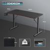 Devoko Gaiming Tisch 140x60 cm Gaming Schreibtisch Gamer Computertisch Ergonomischer PC Schreibtisch mit Getränkehalter und Kopfhörerhalter T-förmiger (Schwarz) Bild 3