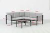 Mandalika Garden Ecklounge "Azora", Sitzgruppe mit Tisch, wetterfest, anthrazit, 66 x 67,5 x 383 cm Bild 4