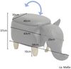 SVITA ANIMAL STORAGE Kinderhocker Hocker mit Stauraum gepolstert Elefant Grau Bild 2