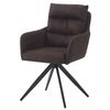 LebensWohnArt Stuhl Bequemer 360° Drehstuhl GEORGIA vintage-braun Mikrofaser Metall Bild 5