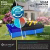 KESSER® Solar Poolabdeckung Pool Abdeckplane | Poolplane aus 200g/m² PE Material Inkl. Stahlseil + Seilspanner mit ösen Solarplane Abdeckung UV-resistente Sommer & Winter Blau / Schwarz, Eckig 410 x 220 cm Bild 4