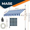 KESSER® Klemmmarkise mit Handkurbel & LED Lichterkette | Balkonmarkise ohne Bohren | Markise UV-beständig höhenverstellbar & wasserabweisend | Sonnenschutz für Balkon Terrasse & Garten 350cm, Blau / Weiß Bild 4
