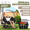 KESSER® 'BALI' Hängesessel, mit Gestell, bis 150kg, für Indoor und Outdoor + Kissen & Seitentasche, Stahlgestell/Schaumstoff Schwarz, 167,5 x 140 x 115,5 cm Bild 4