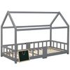 Massivholzbett (1-tlg), Kiefer Kinderbett Hausbett mit Tafel 90x200cm Bild 2