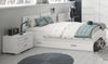 Jugendzimmer Gaming Zimmer Tezaur Snow 6 teiliges Komplett Set mit großem Gamer Schreibtisch 140x200 Jugendbett Schwebetürenschrank Kleiderschrank Kommode Nachttisch Comptertisch Gamingzimmer - MD110948 Bild 2