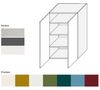 XL Küchenhängeschrank Rimini 60x96cm 2-türig purpurrot matt / grau Bild 5