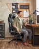 Songmics Gaming Stuhl mit Fußstütze, ergonomisches Design, verstellbare Kopfstütze, Lendenstütze, bis zu 150 kg belastbar, Schwarz-Grau Bild 2