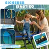 KESSER® Trampolin Outdoor, GS-Zertifikat, Gartentrampolin für Kinder & Erwachsene bis 150 kg mit Sicherheitsnetz, inklusive Tasche, Leiter, Randabdeckung & gepolsterten Netzstangen Blau, Ø 366 cm Bild 4