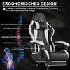Devoko Massage Gaming Stuhl, Computer Bürostuhl mit Fußstütze, Racing Gamer Stuhl 150kg Belastbarkeit, 90-135° Rückenlehne einstellbar Ergonomischer PC Stuhl, 360° drehbar, Weiß Bild 5