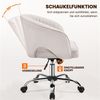 Yaheetech Drehstuhl mit Rollen und Schaukelfunktion, Höhenverstellbar 46,5 - 56,6 cm, Samtbezug, Cremeweiß Bild 5