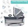 COSTWAY 4 in 1 klappbares Reisebett & Wickeltisch & Laufstall & Babywiege mit Schaukelfunktion, inkl. Babykorb, Wickelauflage, Matratze, Spieluhr, Spielzeug, Aufbewahrungsregal und Tragetasche Grün Bild 3