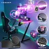 KESSER® Gaming Schreibtisch LED, Z-Form, Kopfhörerhaken, Kohlebeschichtung, ergonomisch, mit Mauspad & Getränkehalter, Schwarz Carbon mit LED, 100 x 60 cm Bild 2