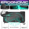 KESSER® Gaming Tisch LED | Z-Form Gamer Schreibtisch | Kopfhörerhaken & Kohlebeschichtung | Ergonomischer PC Computertisch | Stabiler Tisch mit Mauspad & Getränkehalter 120 x 60 cm, Schwarz Carbon mit LED Bild 3