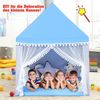 COSTWAY Prinzess Prinzessin Kinderzelt, Stoffzelt / Massivholzrahmen / Baumwolldecke blau, 120 x 105 x 140 cm Bild 2