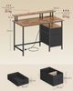 VASAGLE Arbeitstisch mit Monitorständer und Stoffschubladen, Computertisch mit Ladestation, für Büro, 120 x 60 cm, braun Bild 5