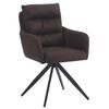 LebensWohnArt Stuhl Bequemer 360° Drehstuhl GEORGIA vintage-braun Mikrofaser Metall Bild 2