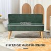 HOMCOM Polstersofa 2-Sitzer, mit Holzbeinen und Cord-Optik, Grün, 117 x 56,5 x 77 cm Bild 5