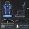Devoko Gaming Stuhl mit Massagefunktion, Bürostuhl Ergonomisch mit Verstellbarer Ruckenlehne (90-135), Schreibtischstuhl mit Bewegliche Armlehne, max 150kg, Blau Bild 3