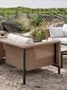 Brafab Gartensessel Shell mit Kissen, aus Rattan und Aluminium, modern skandinavisch, Teddy Beige, 101x92x84 cm Bild 2