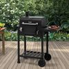 TAINO HERO Set Smoker klein BBQ Grillwagen, Holzkohle- & Gas-Grill, Abdeckhaube, 87 x 57 x 108 cm Bild 2