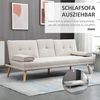 HOMCOM Schlafsofa, 3-Sitzer-Sofa, verstellbare Rückenlehne, Leinenoptik, mit Becherhalter, im Skandi-Design, bis 250 kg Belastbar, Beige, 181 x 77 x 78 cm Bild 3