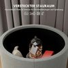 HOMCOM Sitzhocker mit Stauraum, Klappdeckel, Leinenoptik, Polsterhocker, Grau, 56 x 42 x 42 cm Bild 4