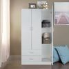 Dmora Kleiderschrank mit 3 Türen und Kleiderstange, Schlafzimmer Kleiderschrank, Moderner Schrank mit Regalen, Made in Italy, 90x42h180 cm, Farbe Eiche gebleicht Bild 2