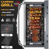 KESSER® Klappgrill tragbarer Camping Grill | Holzkohlegrill aus pulverbeschichtetem Stahl inklusive Grillrost, Grillmatte & Tragetasche | Faltbar BBQ ideal für Camping, Picknick & Angeln Anthrazit, Ohne Beine Bild 4
