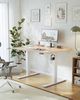 JUMMICO Schreibtisch elektrisch höhenverstellbar mit USB-Ladeanschluss, Beige, 100x60 cm Bild 2