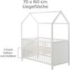 roba Hausbett 70 x 140 cm - Babybett in Hausoptik - Höhenverstellbar - Umbaubar - Holz weiß Bild 5