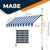 KESSER® Klemmmarkise mit Handkurbel Balkon, Balkonmarkise ohne Bohren, UV-beständig höhenverstellbar wasserabweisend, Sonnenschutz, Terrassenüberdachung, einfache Montage 250cm Bild 5