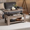 Yaheetech Couchtisch mit höhenverstellbarer Platte und verstecktem Stauraum, Holz, 42 x 50 x 98 cm, Grau Bild 2