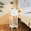 Yaheetech 2er-Set Nachttisch mit Schublade, Holz weiß, 70x25x25 cm Bild 3