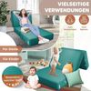 KESSER® Klappmatratze Gästematratze 3-fach Faltmatratze faltbar zum Sitzhocker | Schaumstoff 25kg/m³ extra dick 15cm atmungsaktiv waschbar abnehmbarer Bezug | Matratze inkl. Camping Tragetasche Dunkelgrün, 140 x 195 x 15 cm Bild 3