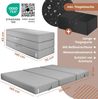 KESSER® Klappmatratze, 3-fach faltbar zum Sitzhocker, Schaumstoff 25kg/m³, extra dick 15cm, atmungsaktiv, waschbar, abnehmbarer Bezug, Matratze inkl. Camping Tragetasche Grau, 140 x 195 x 15 cm Bild 2