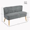 HOMCOM Polstersofa 2-Sitzer, mit Holzbeinen und Cord-Optik, Grau, 117 x 56,5 x 77 cm Bild 5