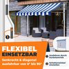 KESSER® Klemmmarkise mit Handkurbel & LED Lichterkette | Balkonmarkise ohne Bohren | Markise UV-beständig höhenverstellbar & wasserabweisend | Sonnenschutz für Balkon Terrasse & Garten 400cm, Blau / Weiß Bild 4