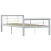 vidaXL Bettgestell Grau und Weiß Metall 100 × 200 cm 284557 Bild 2