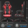 Devoko Gaming Stuhl mit Massagefunktion, Bürostuhl Ergonomisch mit Verstellbarer Ruckenlehne (90-135), Schreibtischstuhl mit Bewegliche Armlehne, max 150kg, rot Bild 4